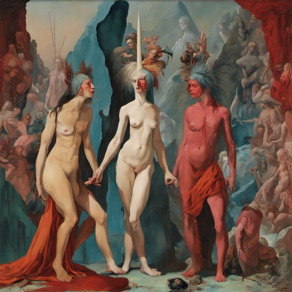 Three Graces in Dystopian Fantasy Style