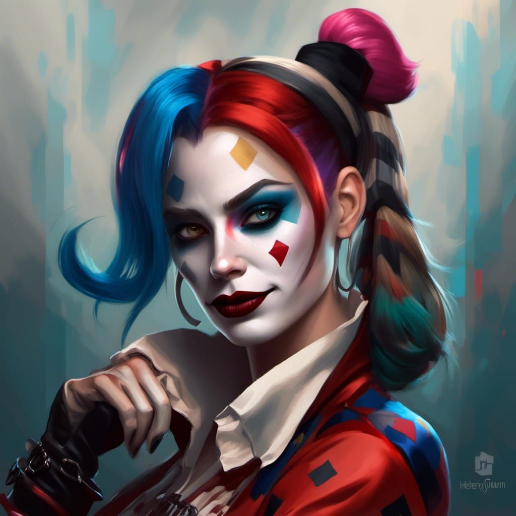 Harley Quinn Portrait in Dynamic Lighting