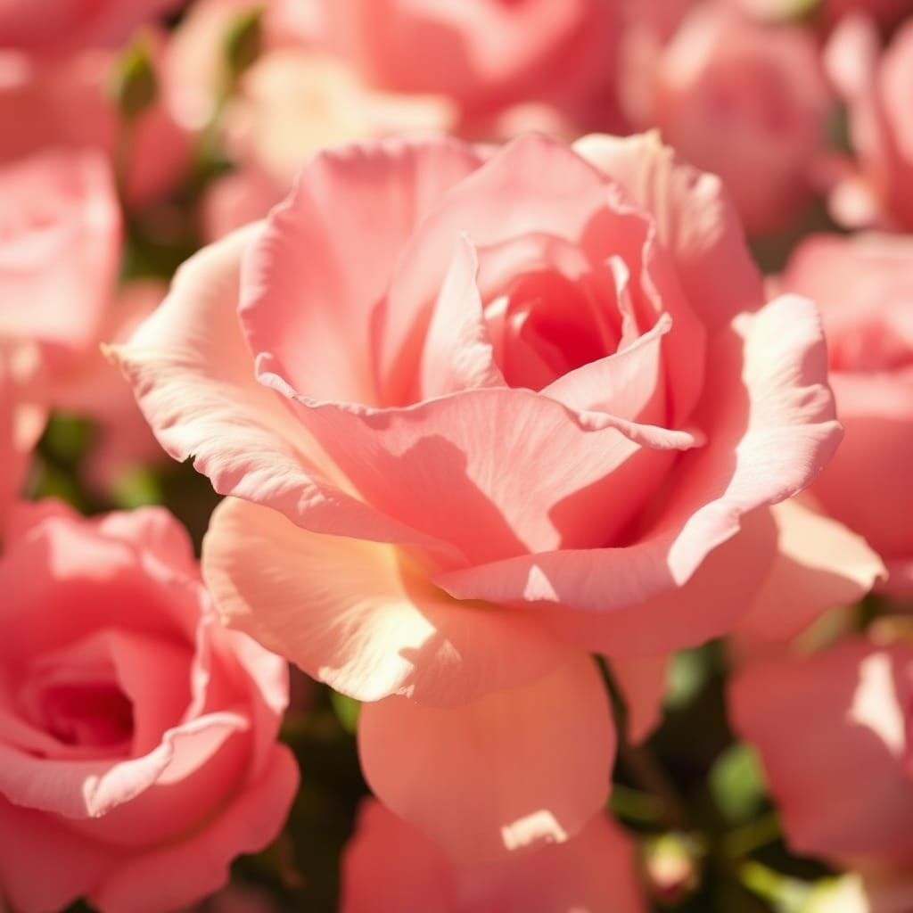 Pink and Ivory Rose Petals in Ethereal Style