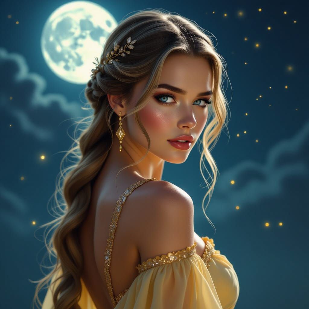 Norse Goddess Portrait in Hyperrealistic Dark Fantasy Style