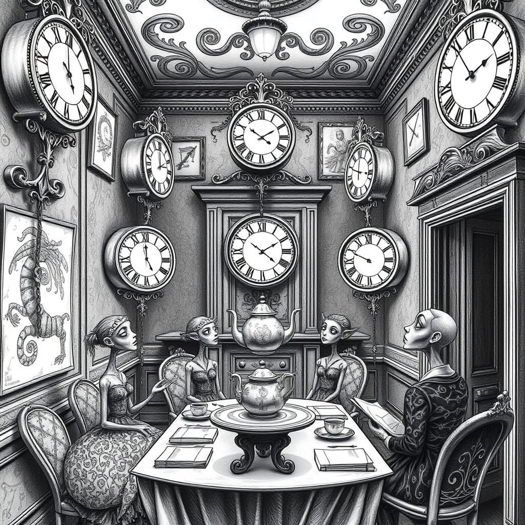 Gothic Whimsy Meets Geometric Chaos in Monochromatic Mansion