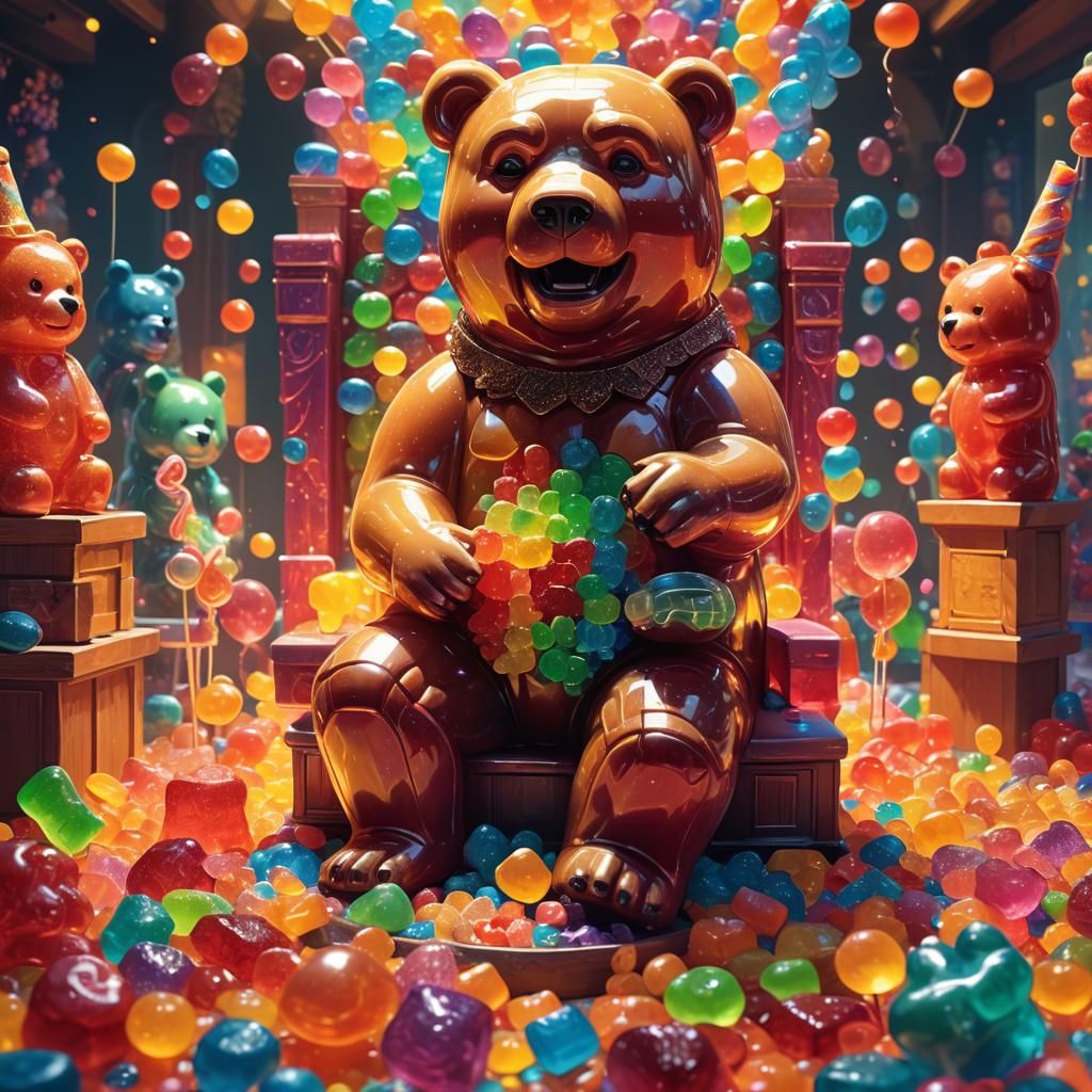 Gummy Bear King in a Candy Kingdom