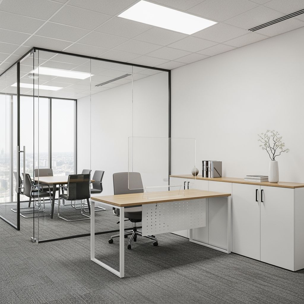 Modern Office Lobby Photo with Glass Walls