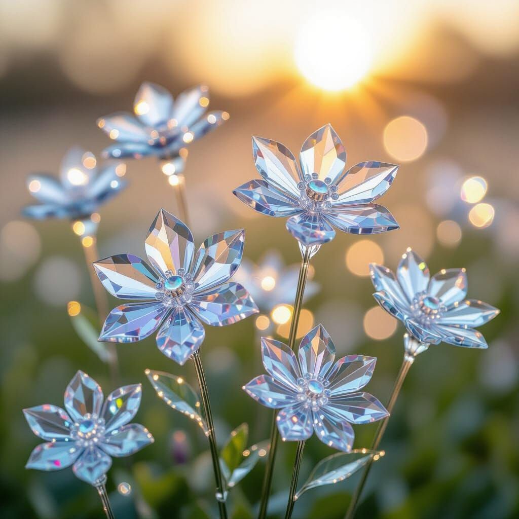 Crystal Flowers in Crystalline Forest, Kaleidoscope of Color...