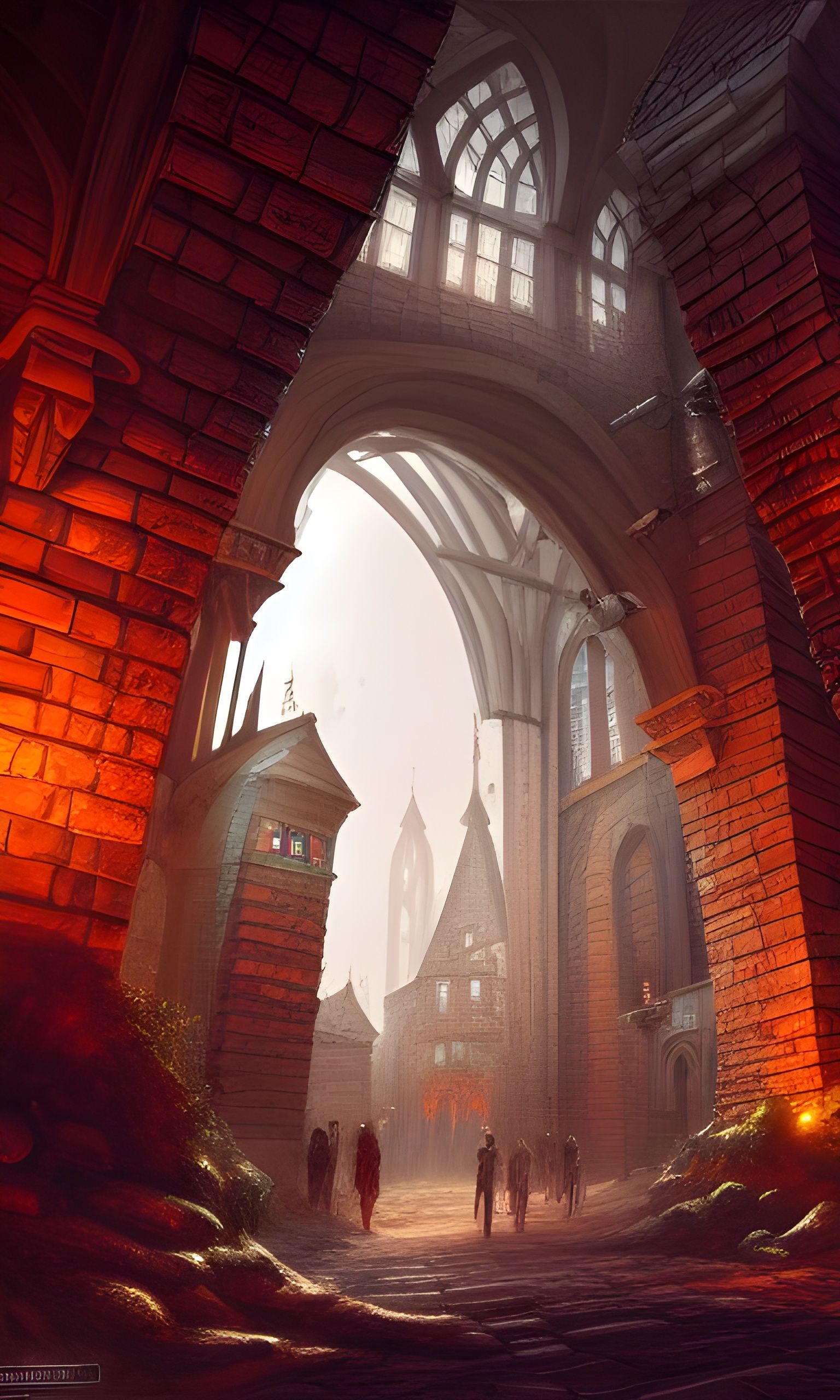 Epic Underground Medieval City Concept Art