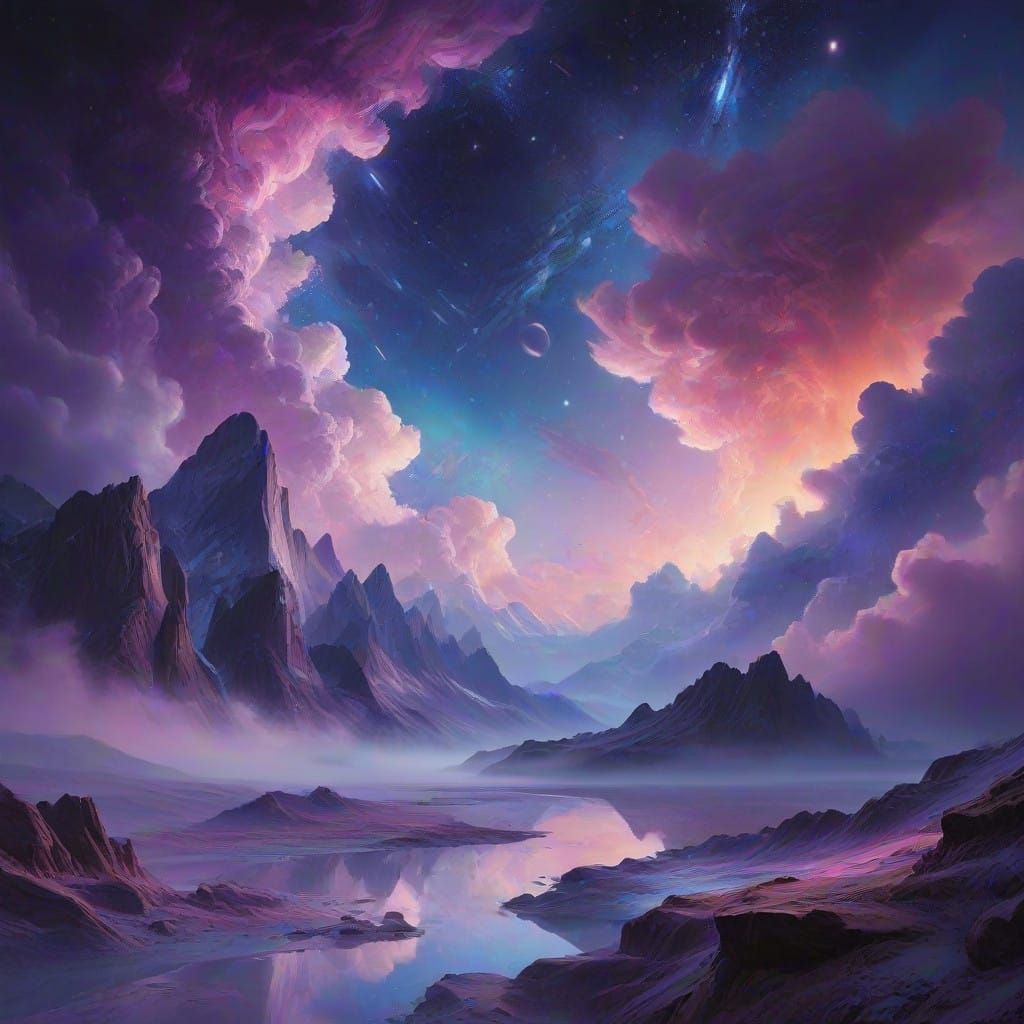 Celestial Dreamscape in Vibrant Hues