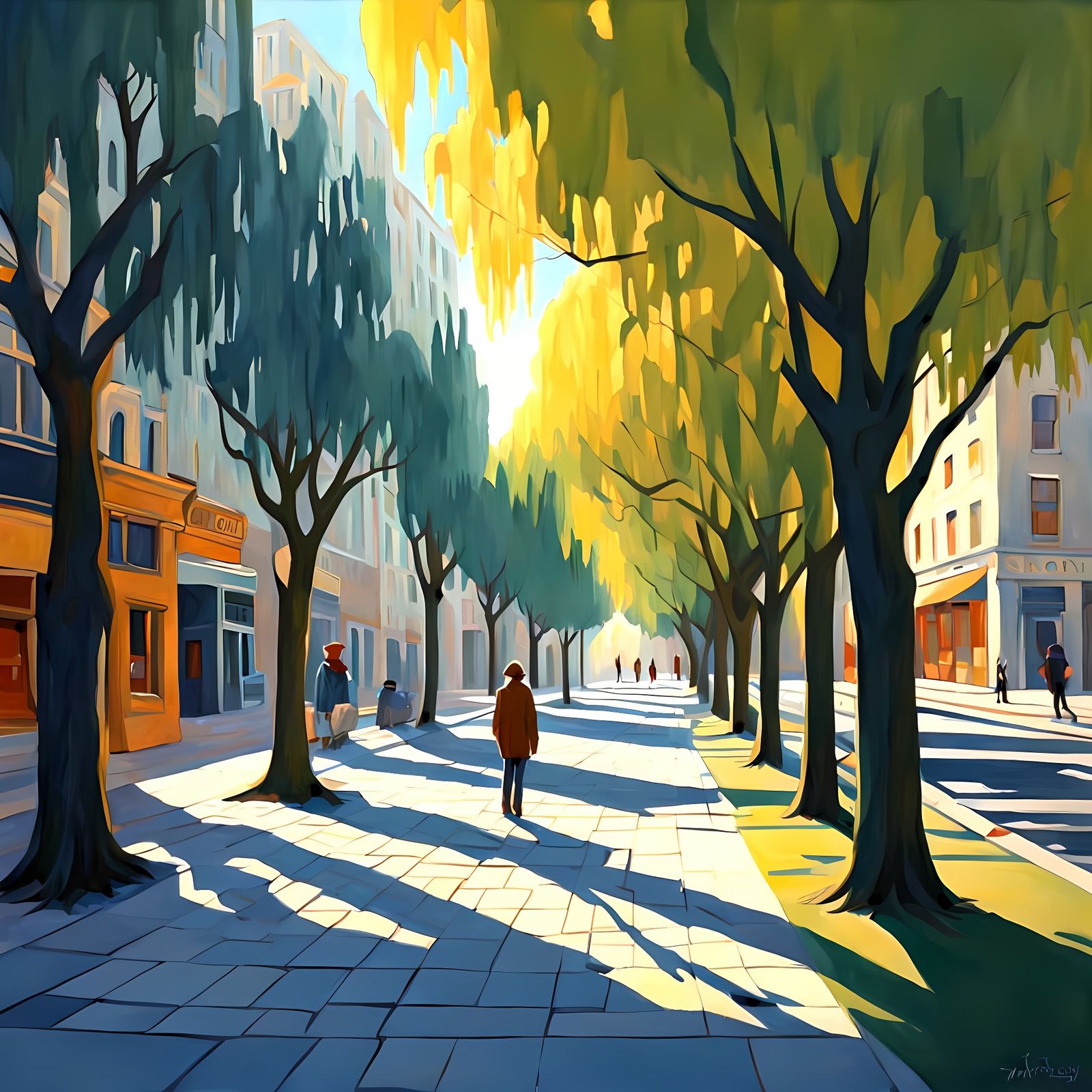 Surreal Willow in Neo-Cubist Style