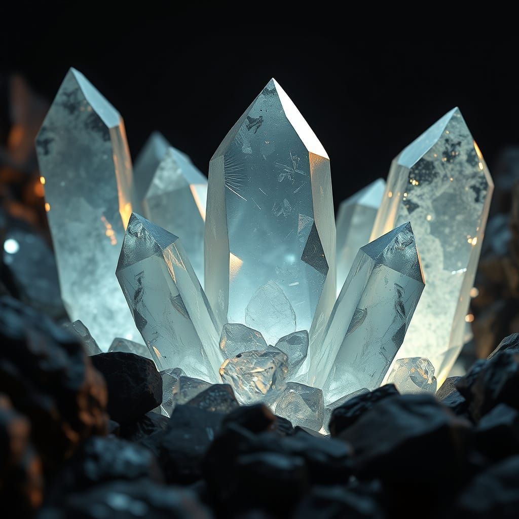 Onyx Crystals in Dramatic High-Contrast Environment