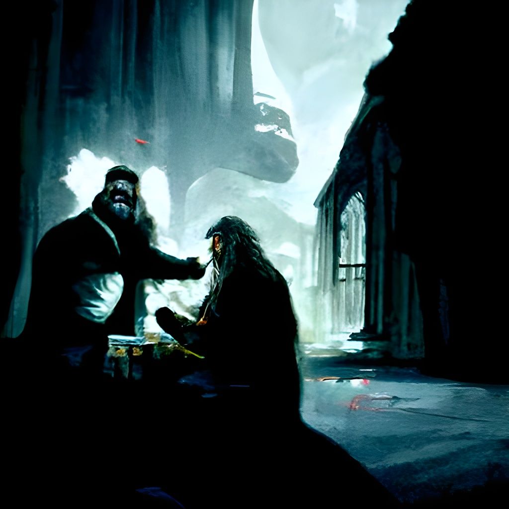 Sinister Arm Wrestle Between Hagrid and Dumbledore
