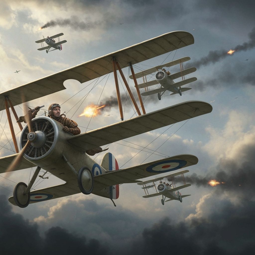 World War I Biplanes in Aerial Combat