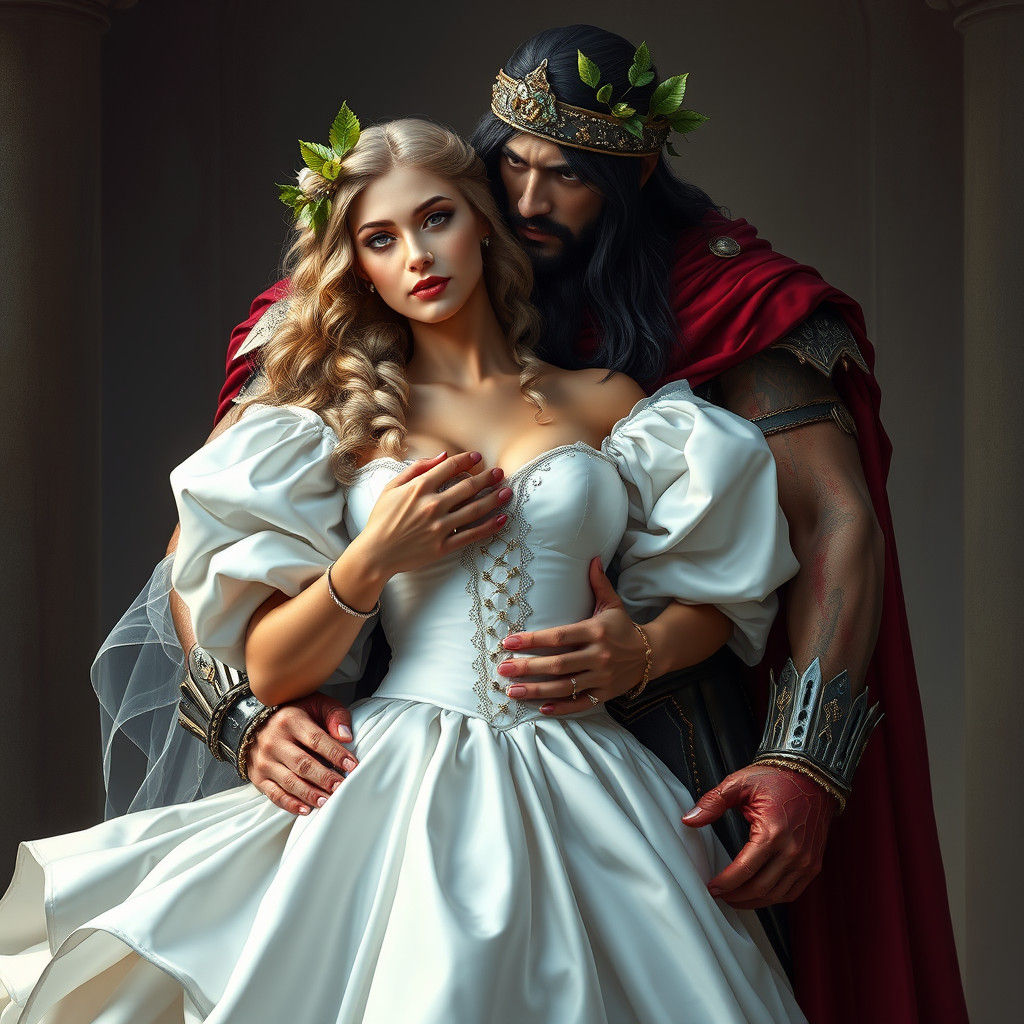 Roman King and Bride: Hyper-Realistic Fantasy Art