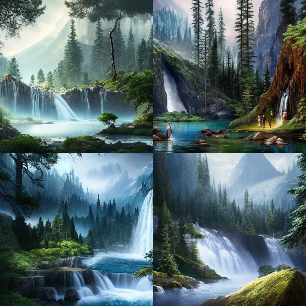 Epic Waterfall Landscape: Cinematic Digital Painting