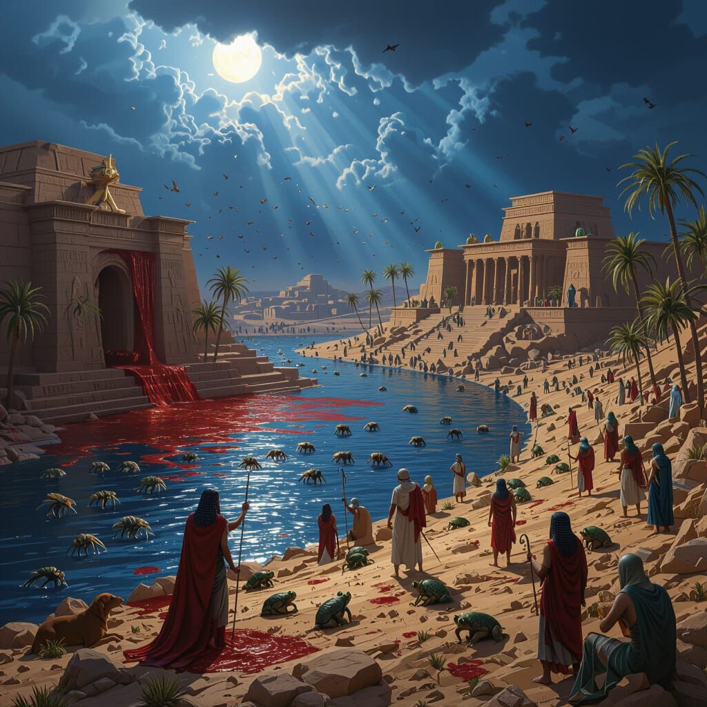 Ten Plagues of Egypt as Detailed Matte Painting