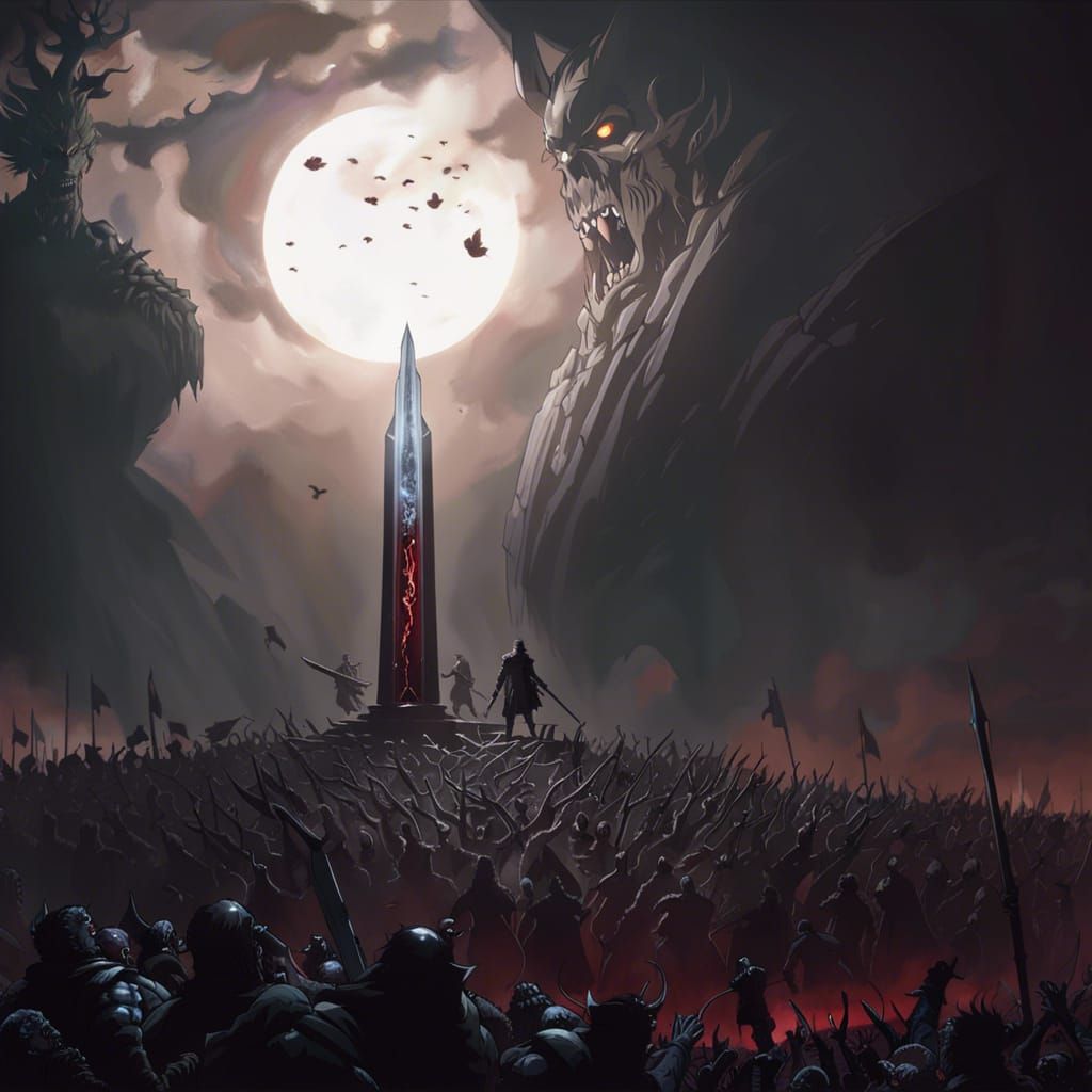 Berserk's Guts Battles Hordes During Eclipse