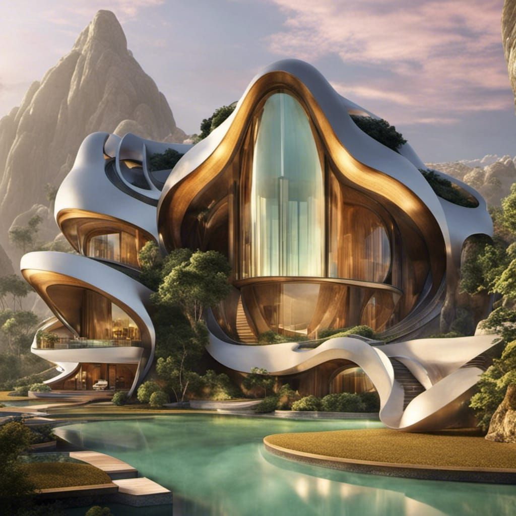 Futuristic Palace Inspired by Hubble Nebula