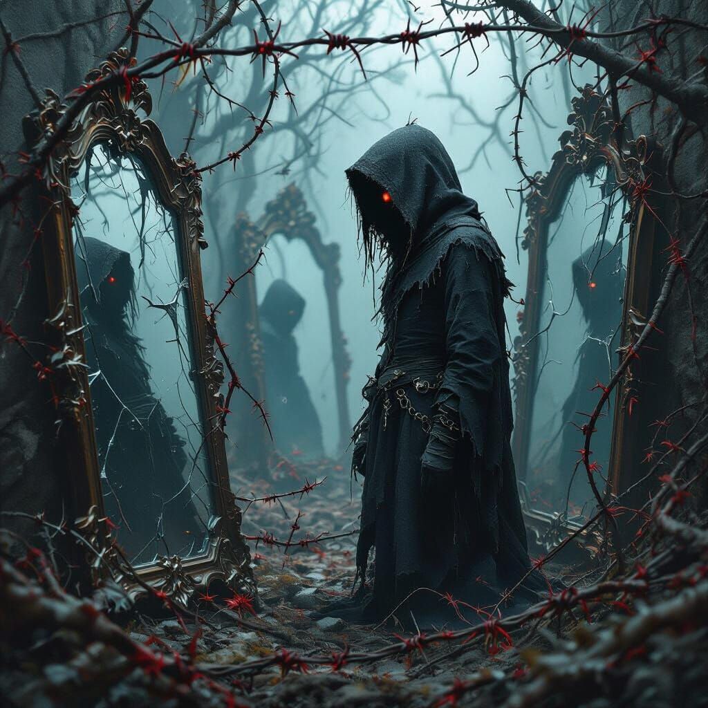 Barbed-Wire Sprite in Thorns and Mirrors