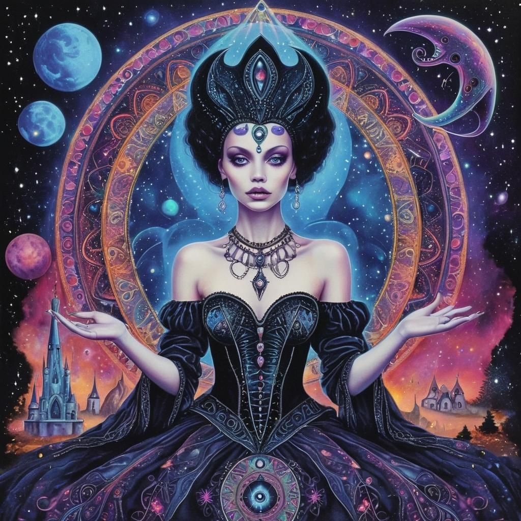 Gothic Alien Cinderella: A Mystical Cosmic Dream