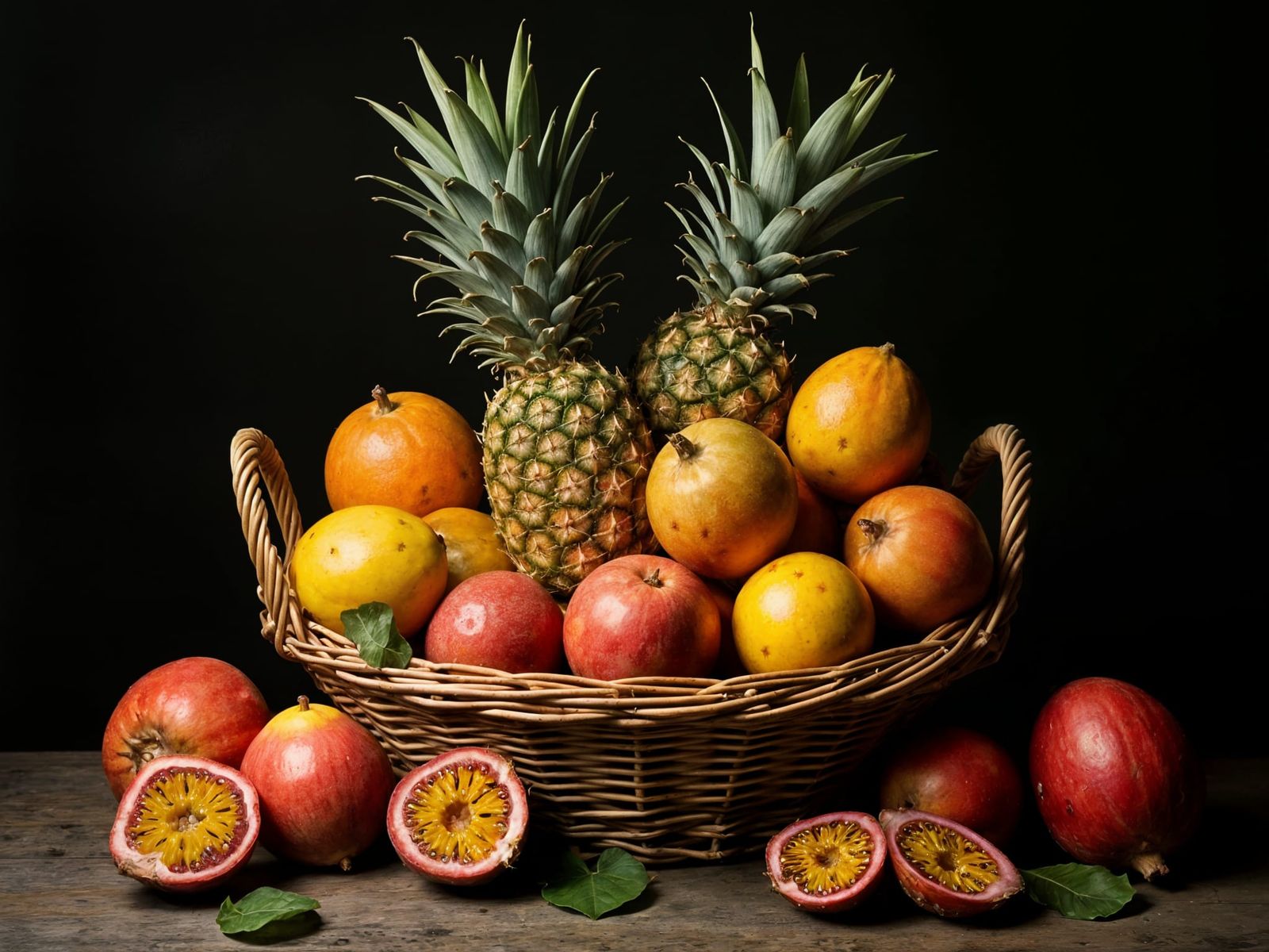 Tropical Fruit Still Life in Baroque Style