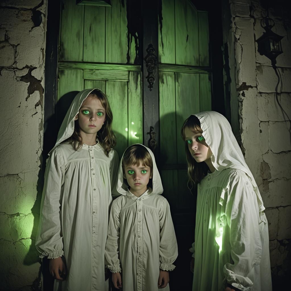 Eerie Haunted House Entrance in Gothic Surrealism