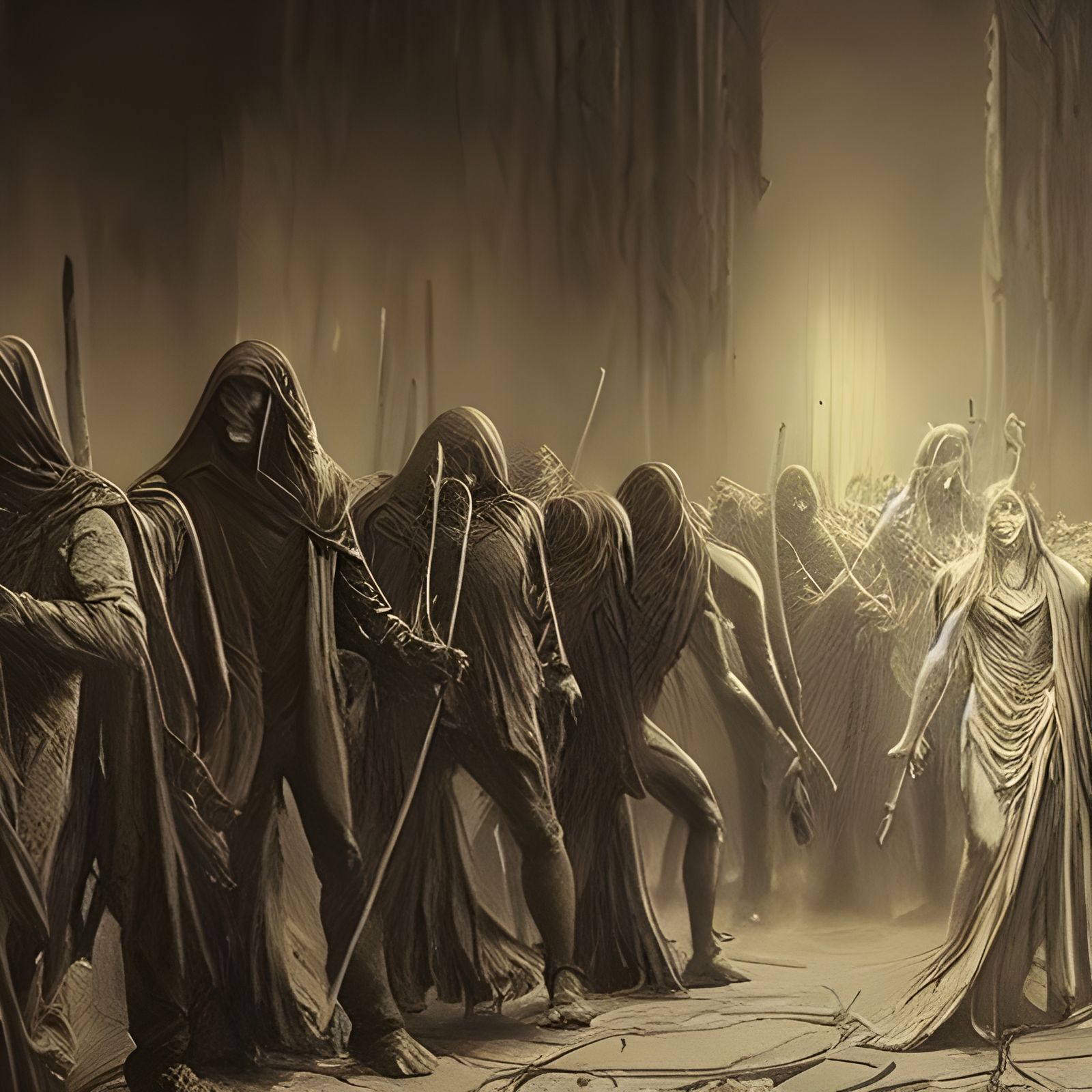 March of Death Acolytes in Horror Style