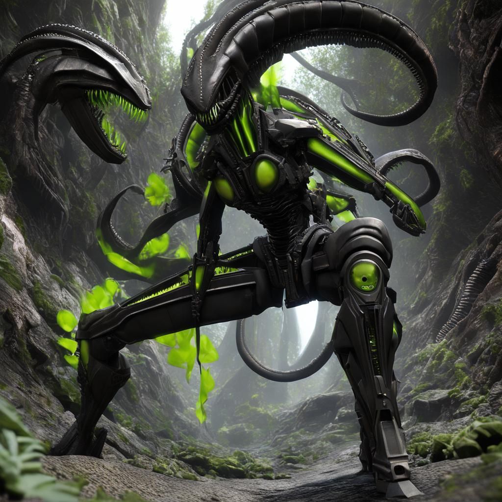 Kim Possible as Cyberpunk Xenomorph Horror