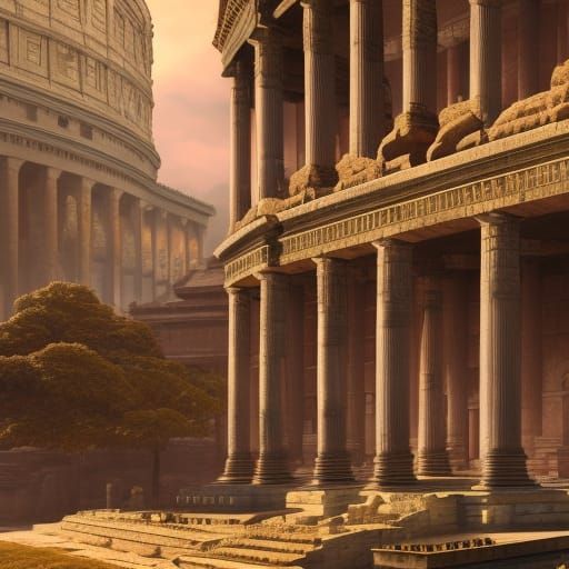 Senate of Ancient Rome in Detailed Matte Painting