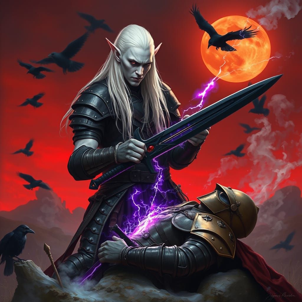 Albino Warrior Soul Extraction in Dark Fantasy Style