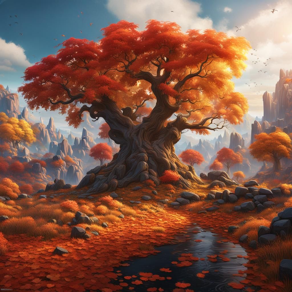Beautiful Autumn Landscape in Fantasy Concept Art