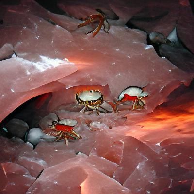 crabs in a ruby cave
