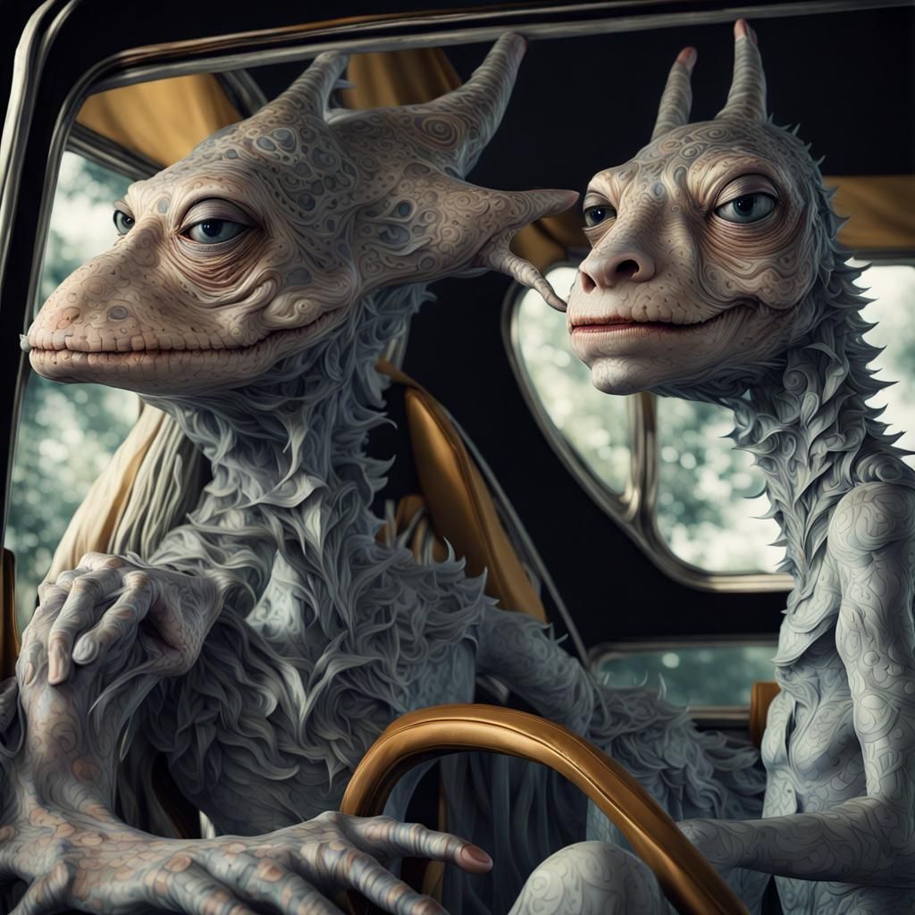 Photorealistic Aliens in Exotic Fashion, Professional Photog...