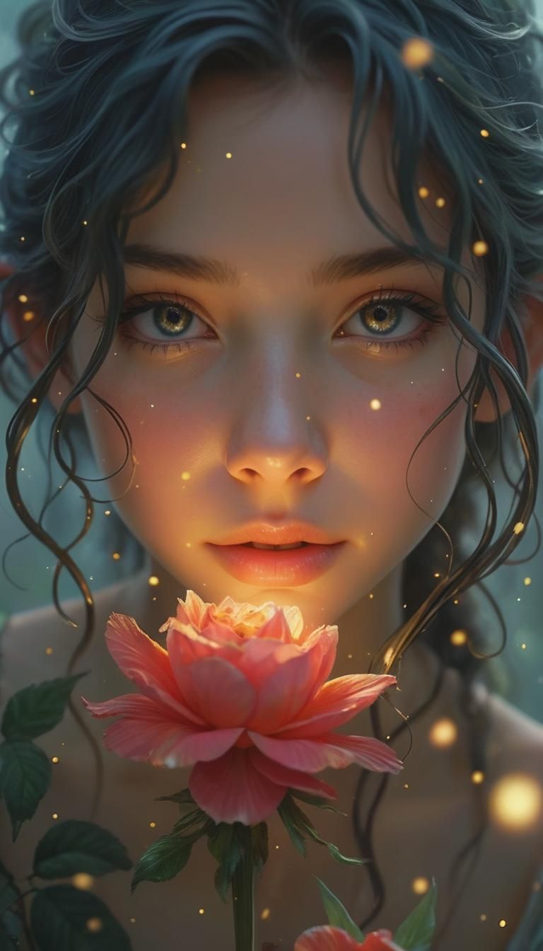 Beautiful Fairy Tale Girl in Watercolor Style