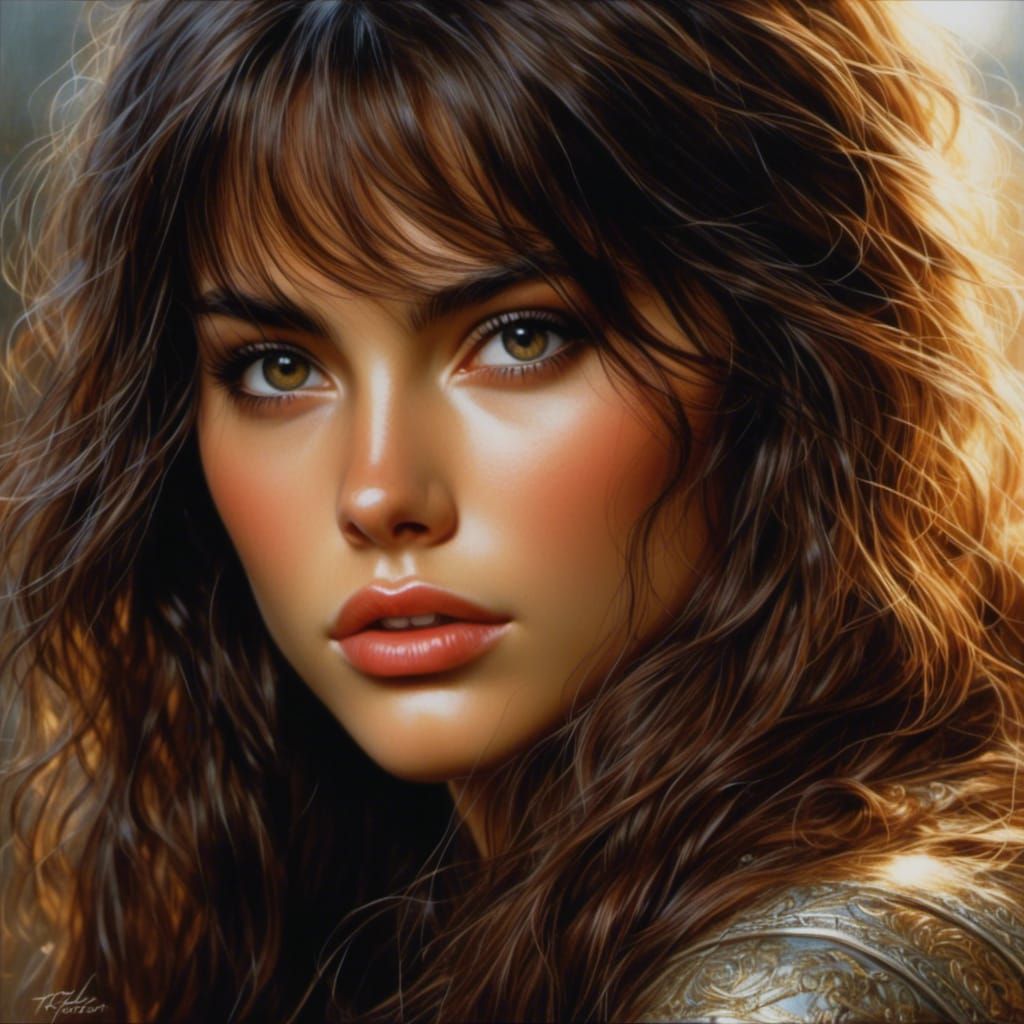 Beautiful Spanish Woman Portrait in Hyperreal Style