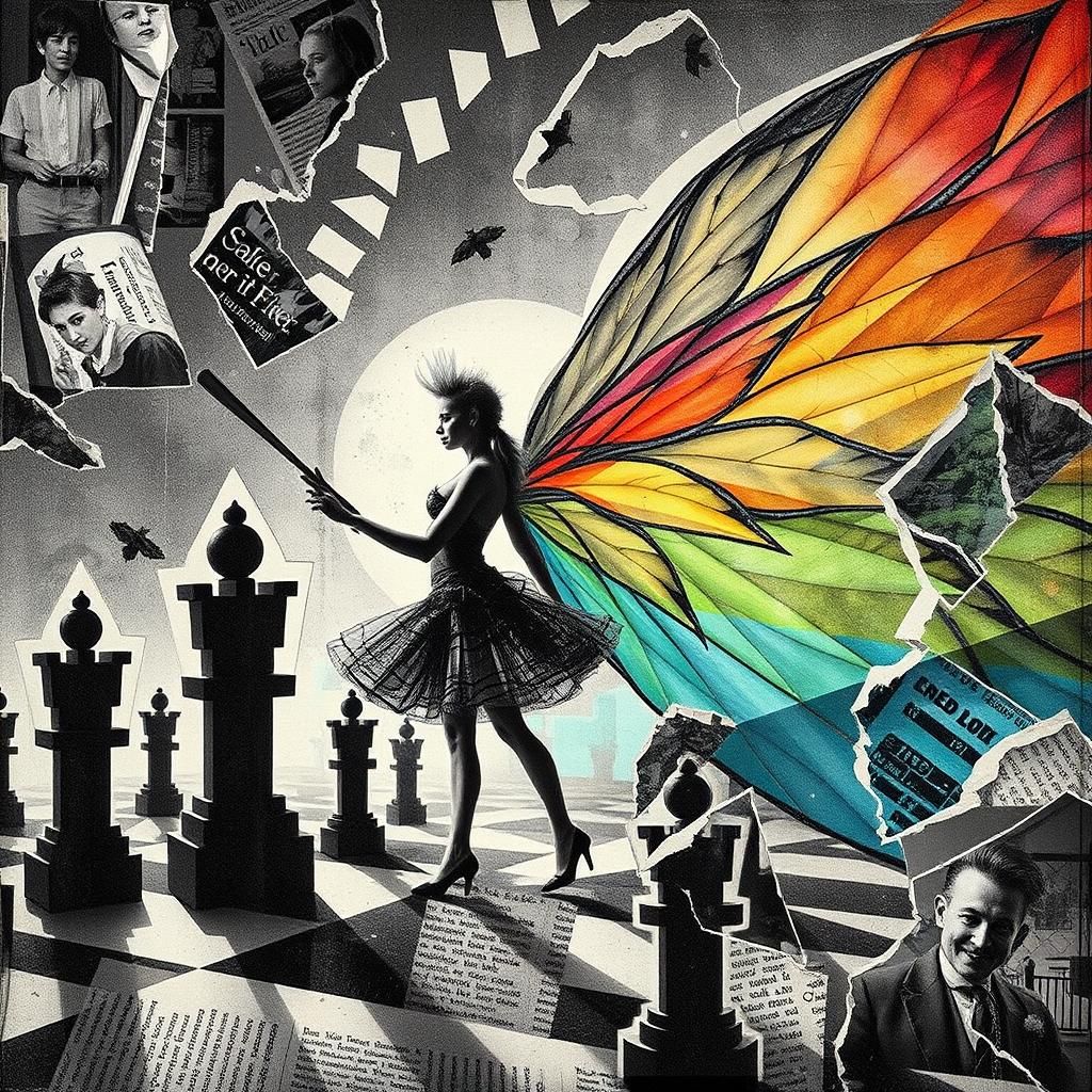 Dada-Inspired Photogram of Autumn Collage Figure