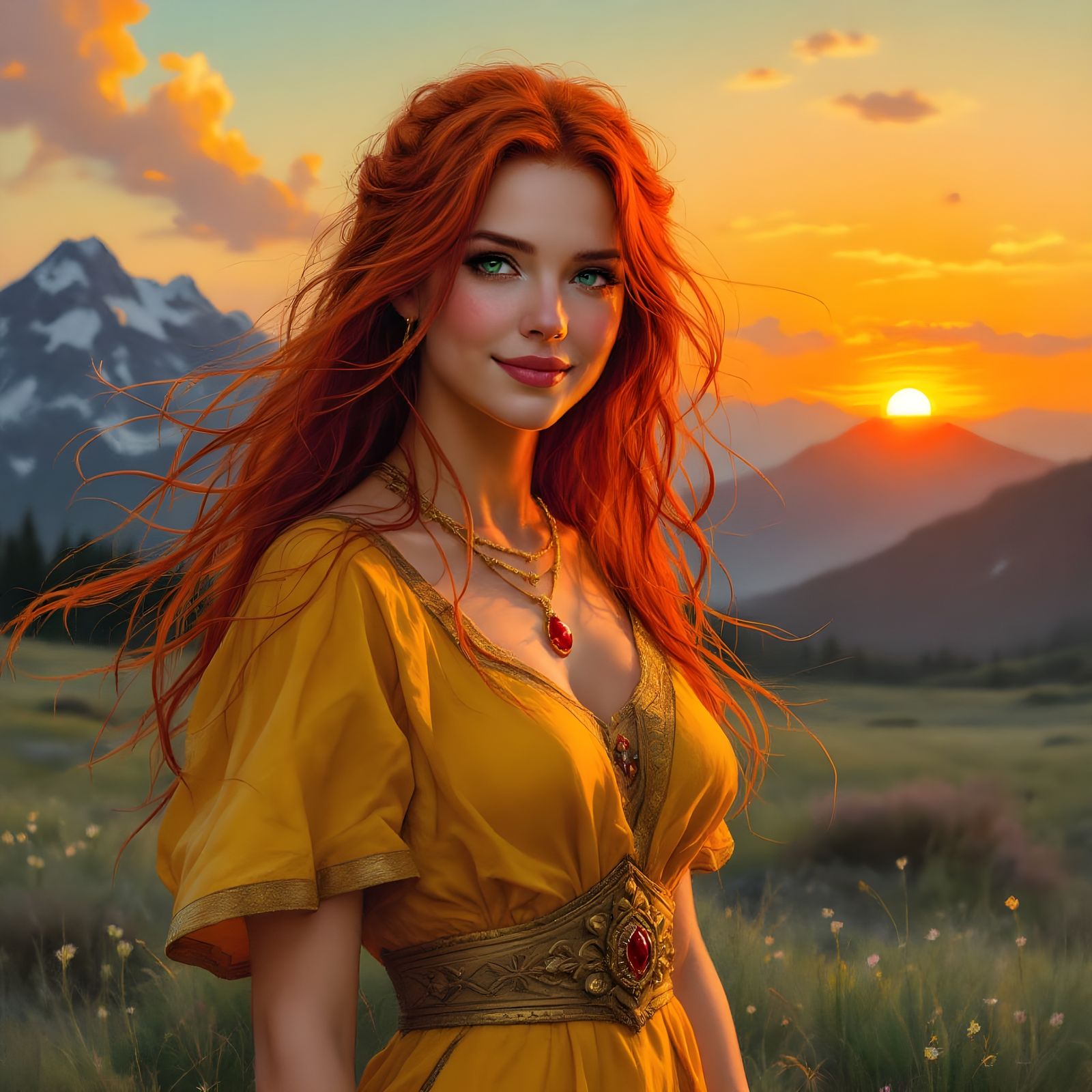 Sól: Norse Goddess of the Sun, Oil Painting
