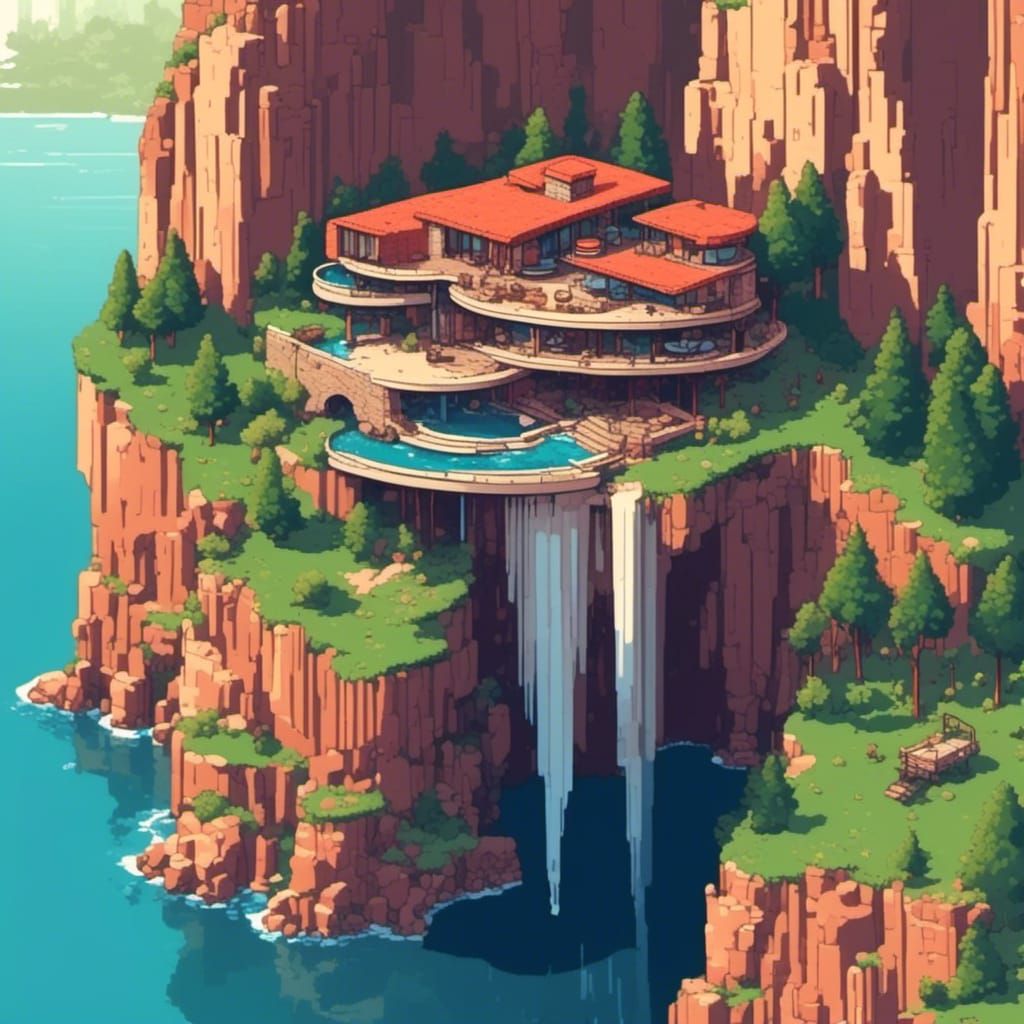 Architecturally Impossible Cliffside House by Waterfall