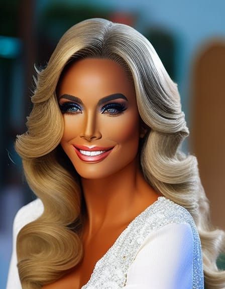 1970s Woman in Gouache Impressionist Style