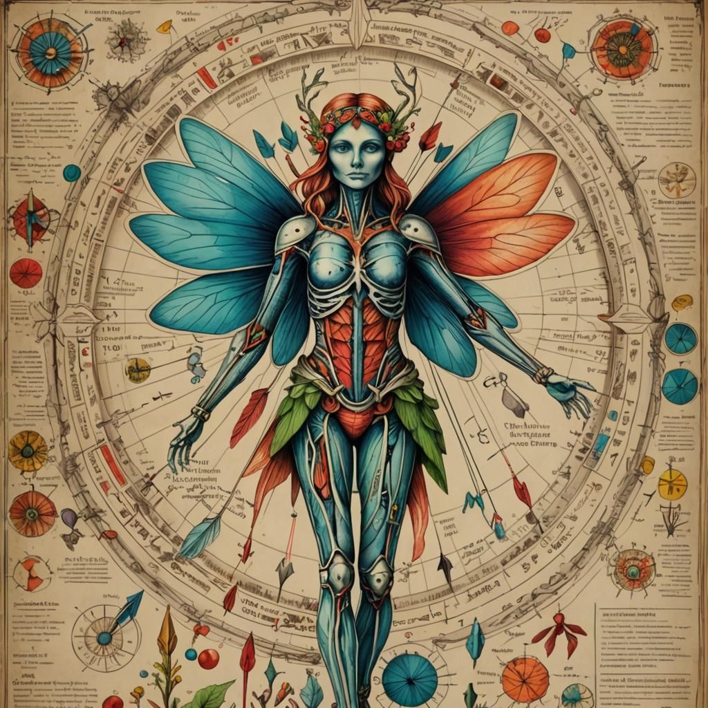 Detailed Anatomical Fairy Diagram Illustration