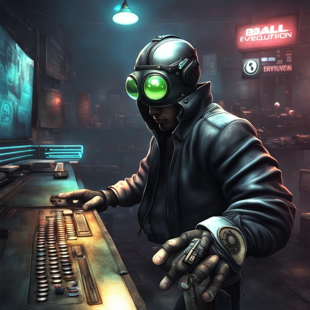 Cyberpunk Evolution of an Eight Ball