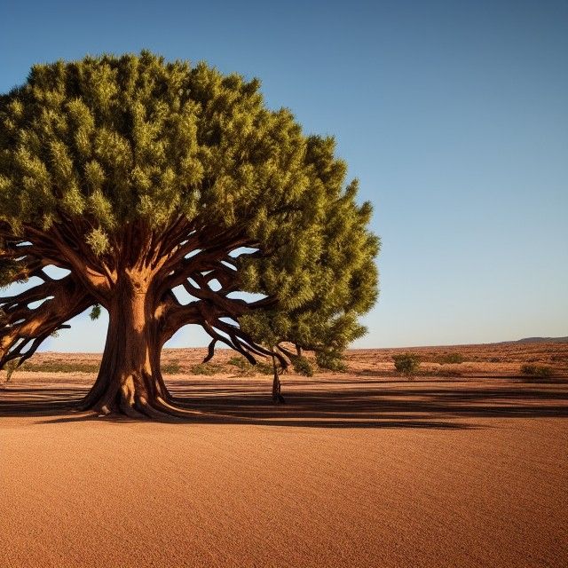 Giant Tree of Life in Desert Landscape