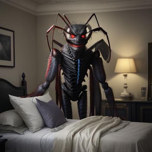 Horrifying Insect Demon Screaming in Dream World