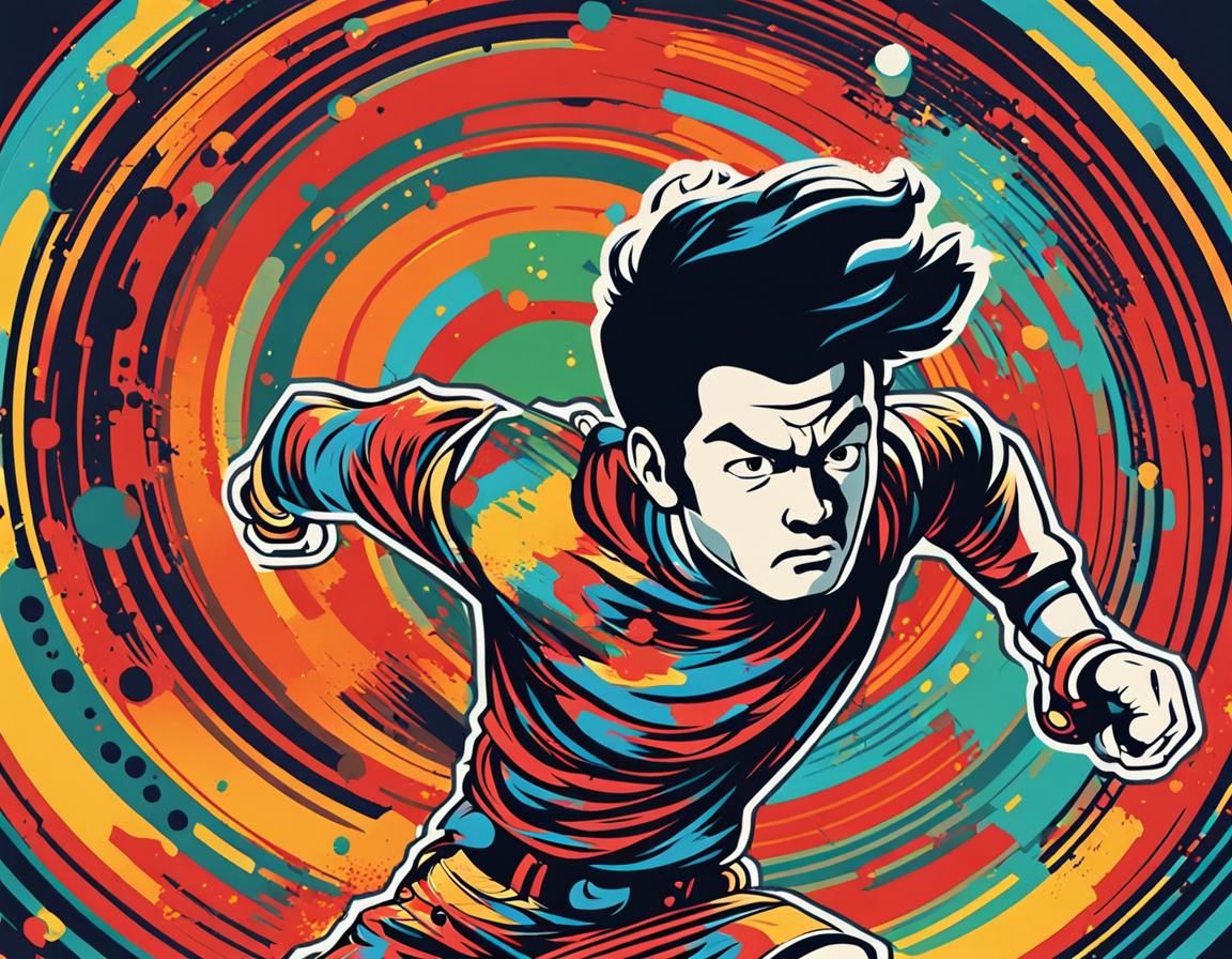 Japanese Cartoon Character in Pop Art Style