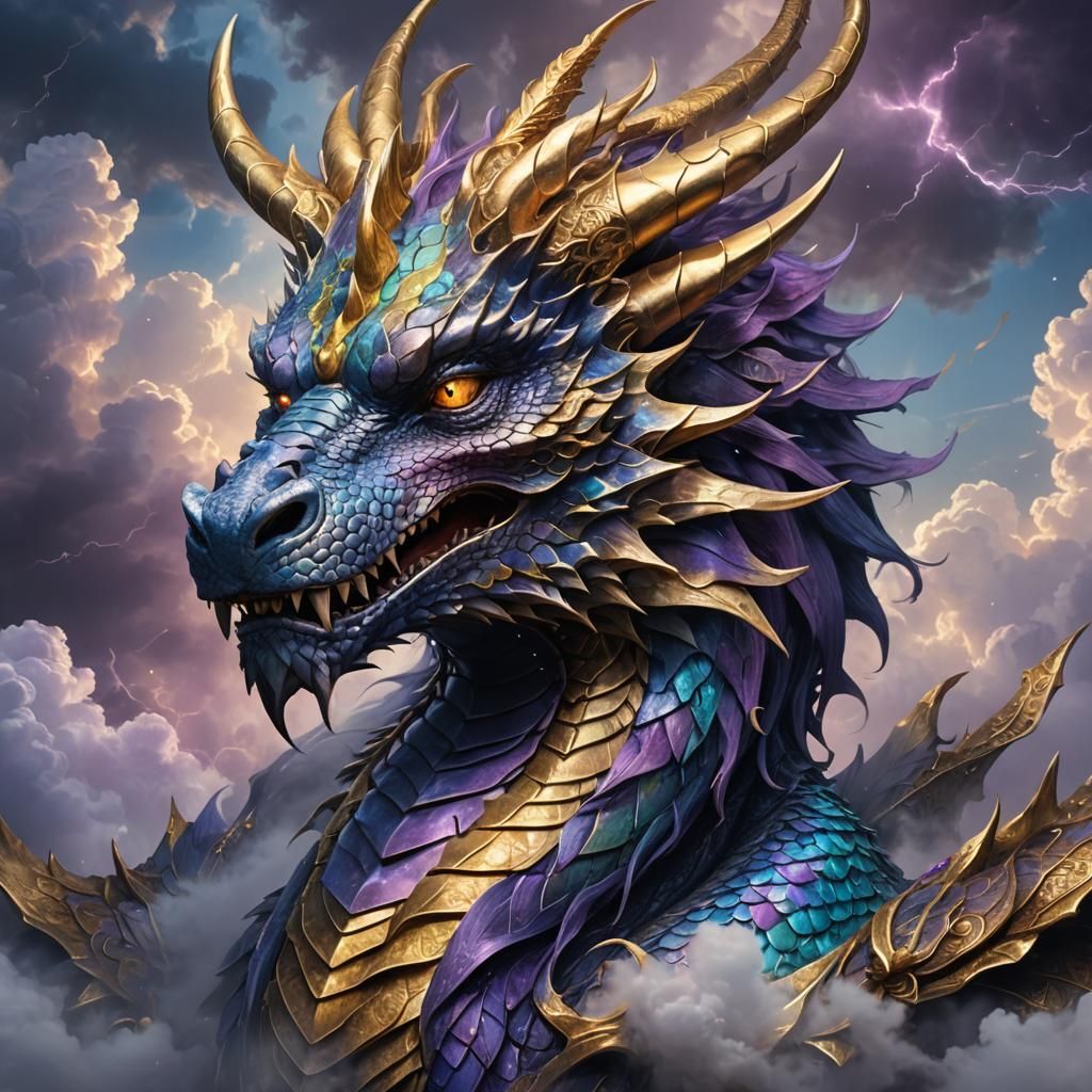 Majestic Dragon King in Fantasy Concept Art