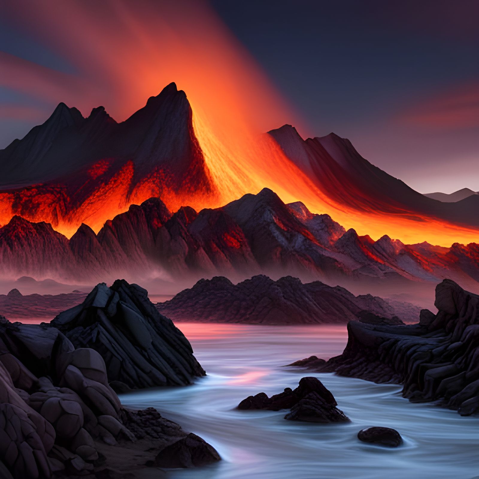 Fiery Volcano Hellscape in Hyperrealistic 8K Resolution