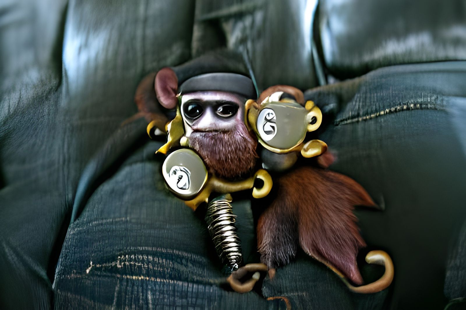 Steampunk Monkey Portrait in Digital Art Style