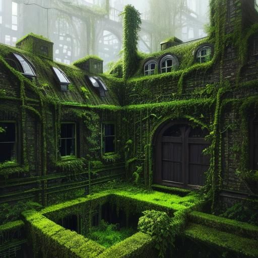 Abandoned Metropolis Enveloped in Verdant Vines