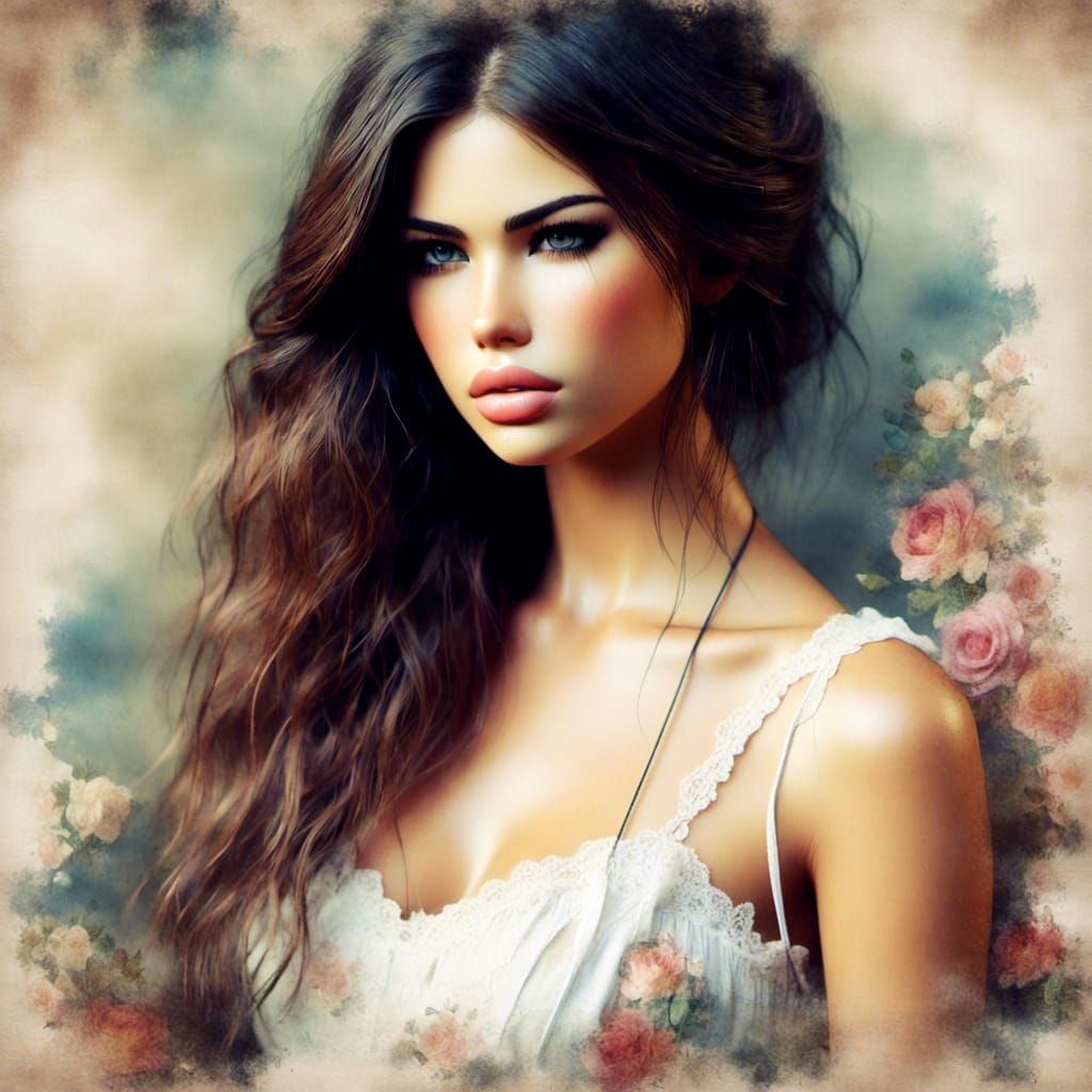 Victorian Woman Portrait as Impasto Painting