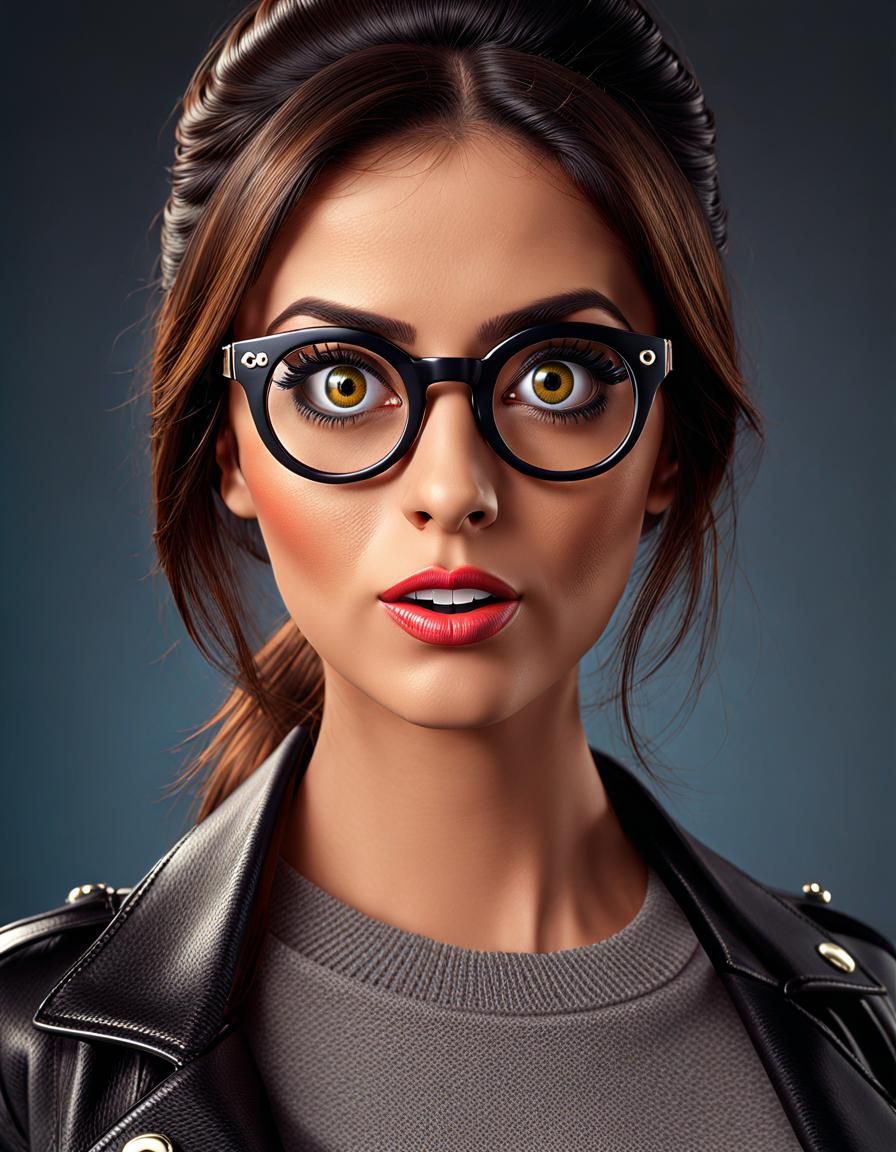 Woman with Googly Eyes in Photo-Realistic Render