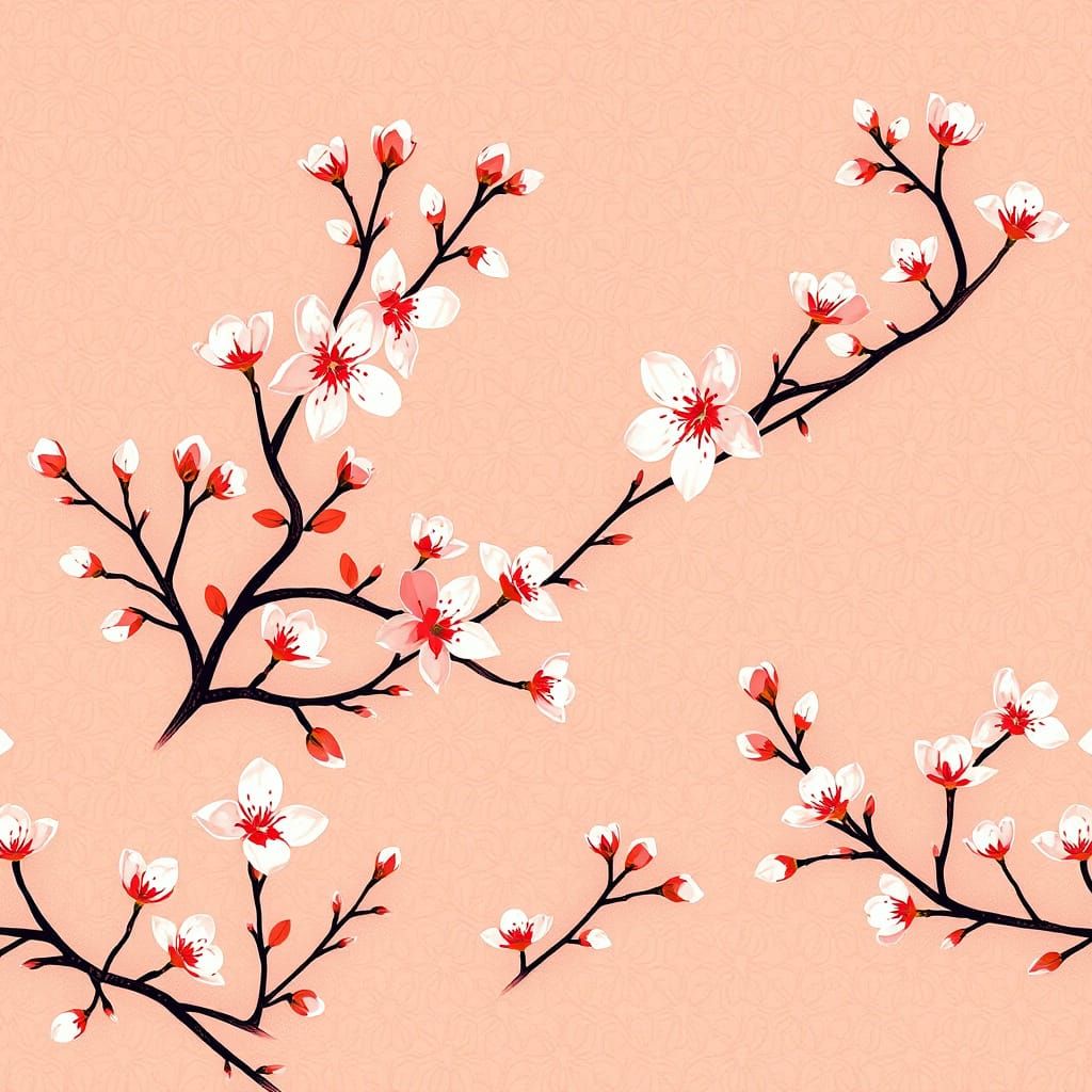 Vibrant Spring Floral Pattern in Whimsical Vector Style