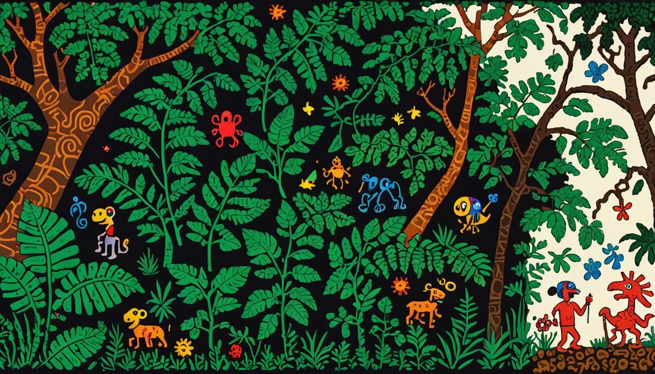 Jungle Mystery: Ancient Relics in Pixel Art Style