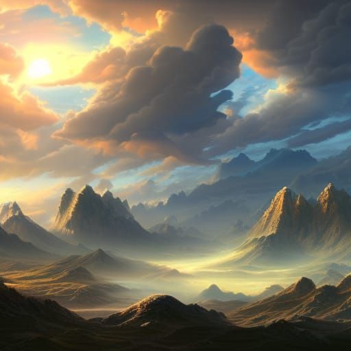 Sunny Fantasy Landscape with Dynamic Lighting